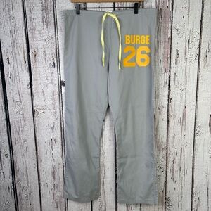 Iowa Hawkeye U of I Custom Made Vintage Scrub Pants BURGE Dorm 2226 Gray Small